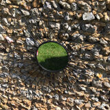 Vintage black metal sun mirror 1950