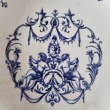 Plat compotier ancien moustiers jules vieillard bourdeux sur socle, fin 19è