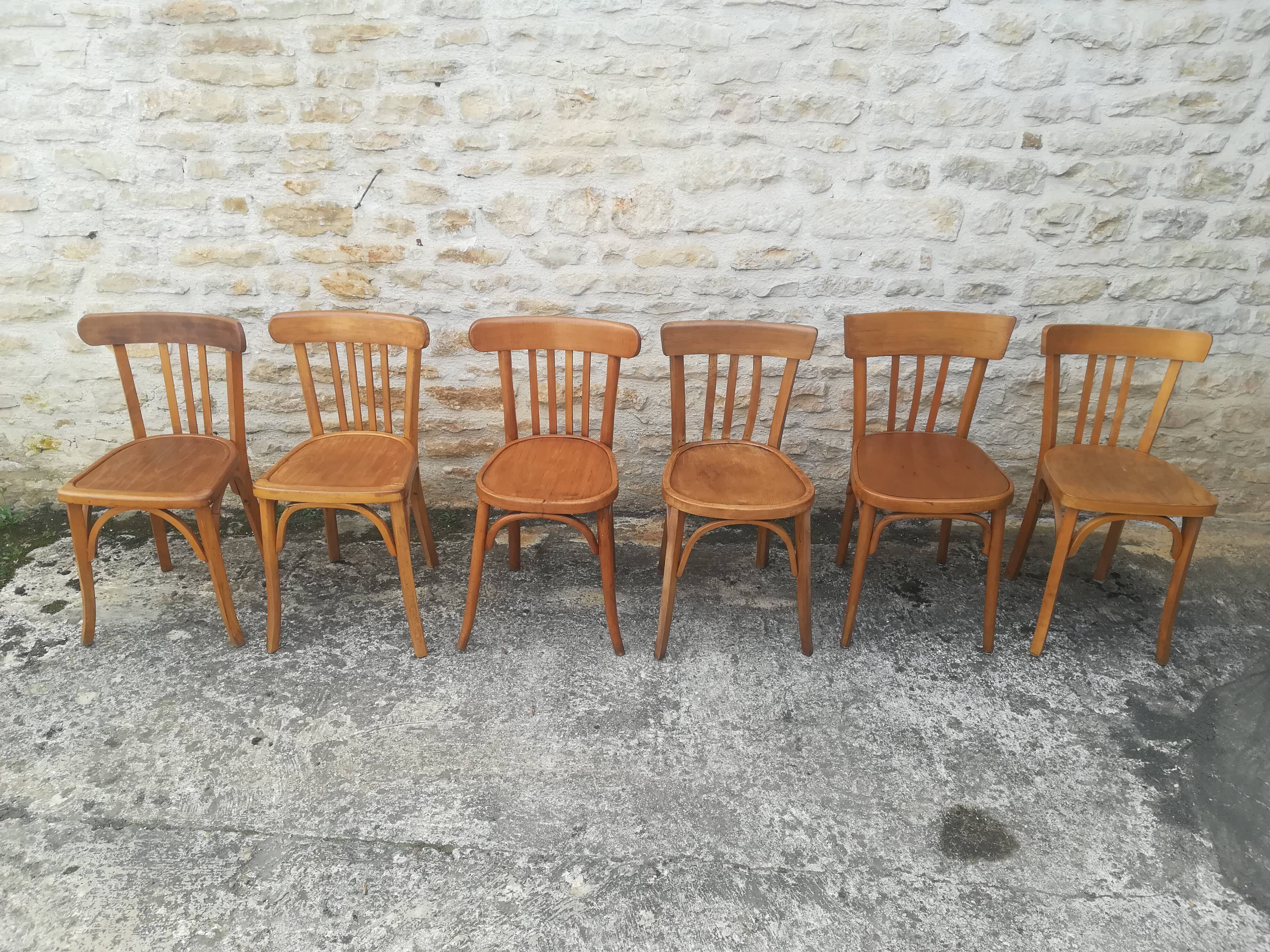 Mismatched bistro chairs