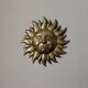 Vintage brass wall sun, handcrafted, alternative decor