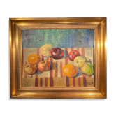 Painting "Still Life with Fruits" by Prosper Chalon, Oil on Canvas from 1952