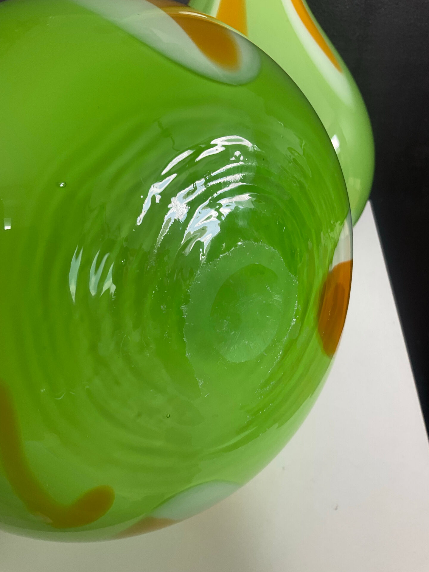 Pair of large flower vases in glass paste from the 70s-80s.