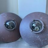 Pair large classic danish mcm outdoor wall lamps in  copper