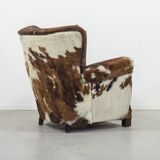 Fauteuil art déco en peau de vache