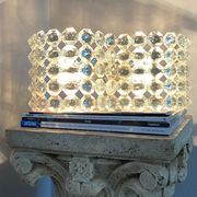 Pair of octagonal crystal wall sconces, Italy 1980s.