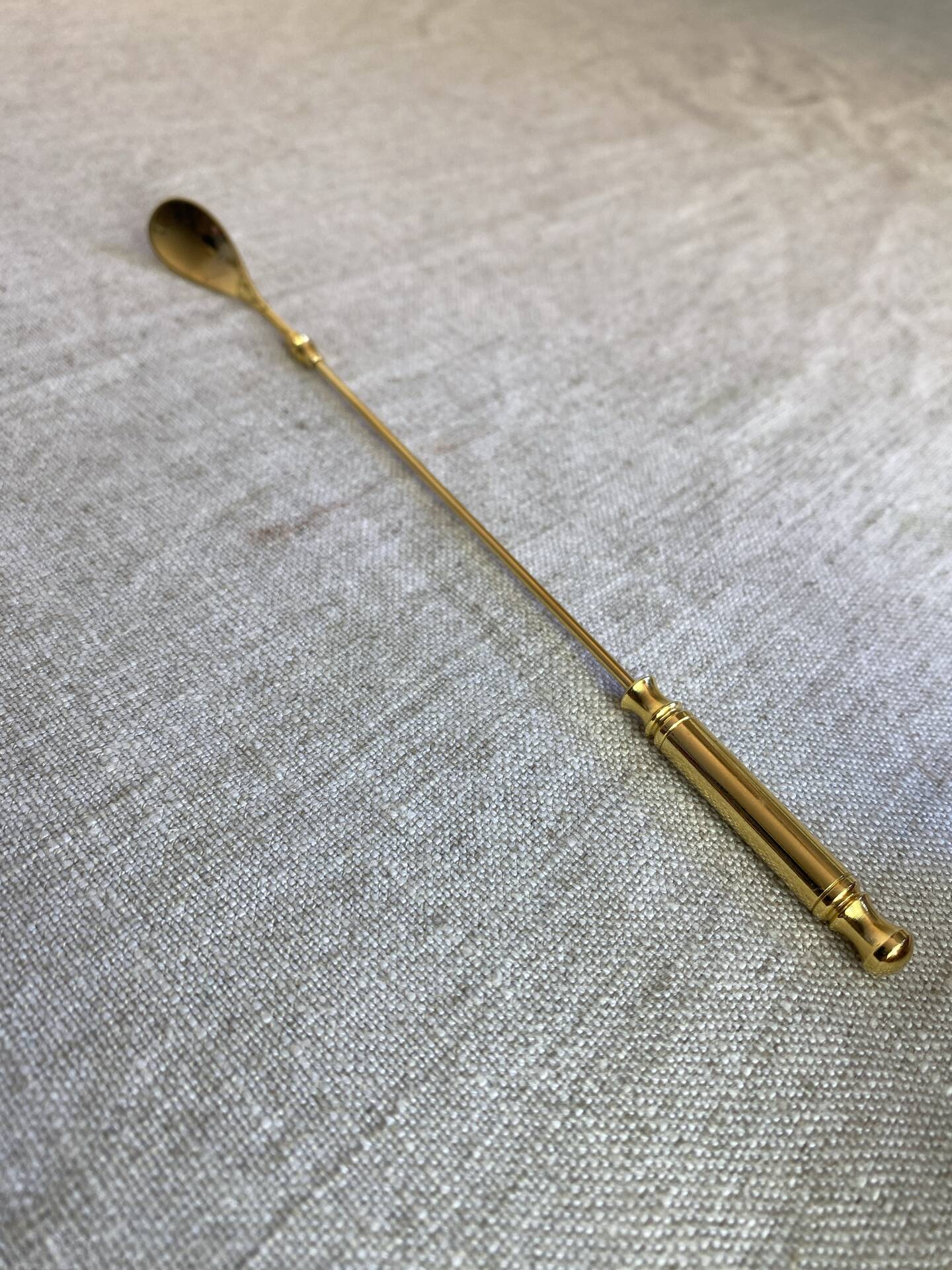 Long coffee or cocktail spoons in gold plating
