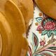 4 dessert plates in ceramic Pichon Uzes ochre yellow