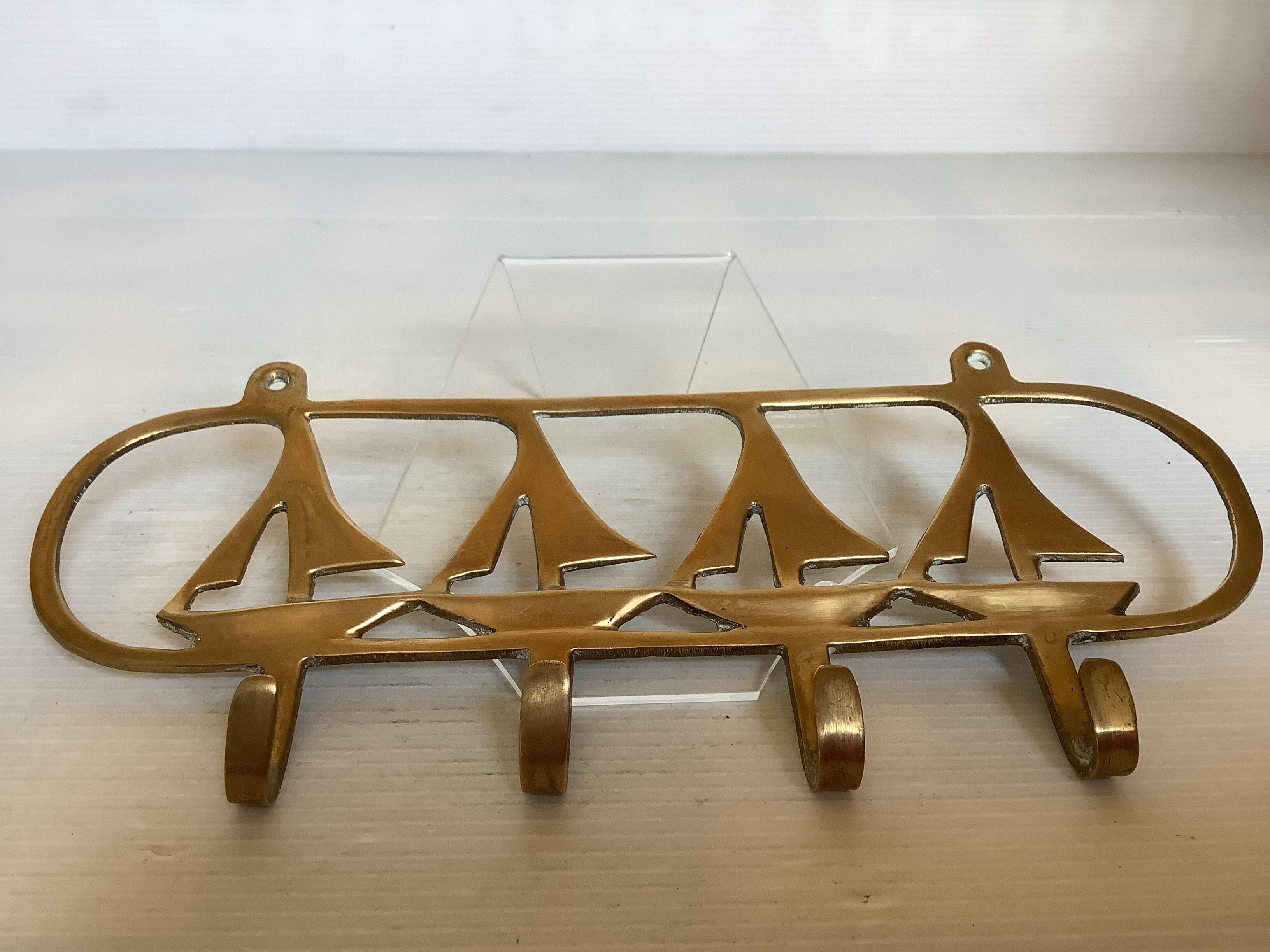Nautical yacht coat rack in brass