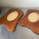 Paire de cadres antiques identiques en bois d'acajou art déco mesurant chacun 25 cm x 17,5 cm verres convexes