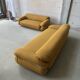 Canapé bouclé jaune Sesann par Gianfranco Frattini pour Cassina, set de 2