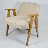 Armchair model 366, Poland, 60s, J. Chierowski, restored, light oak wood