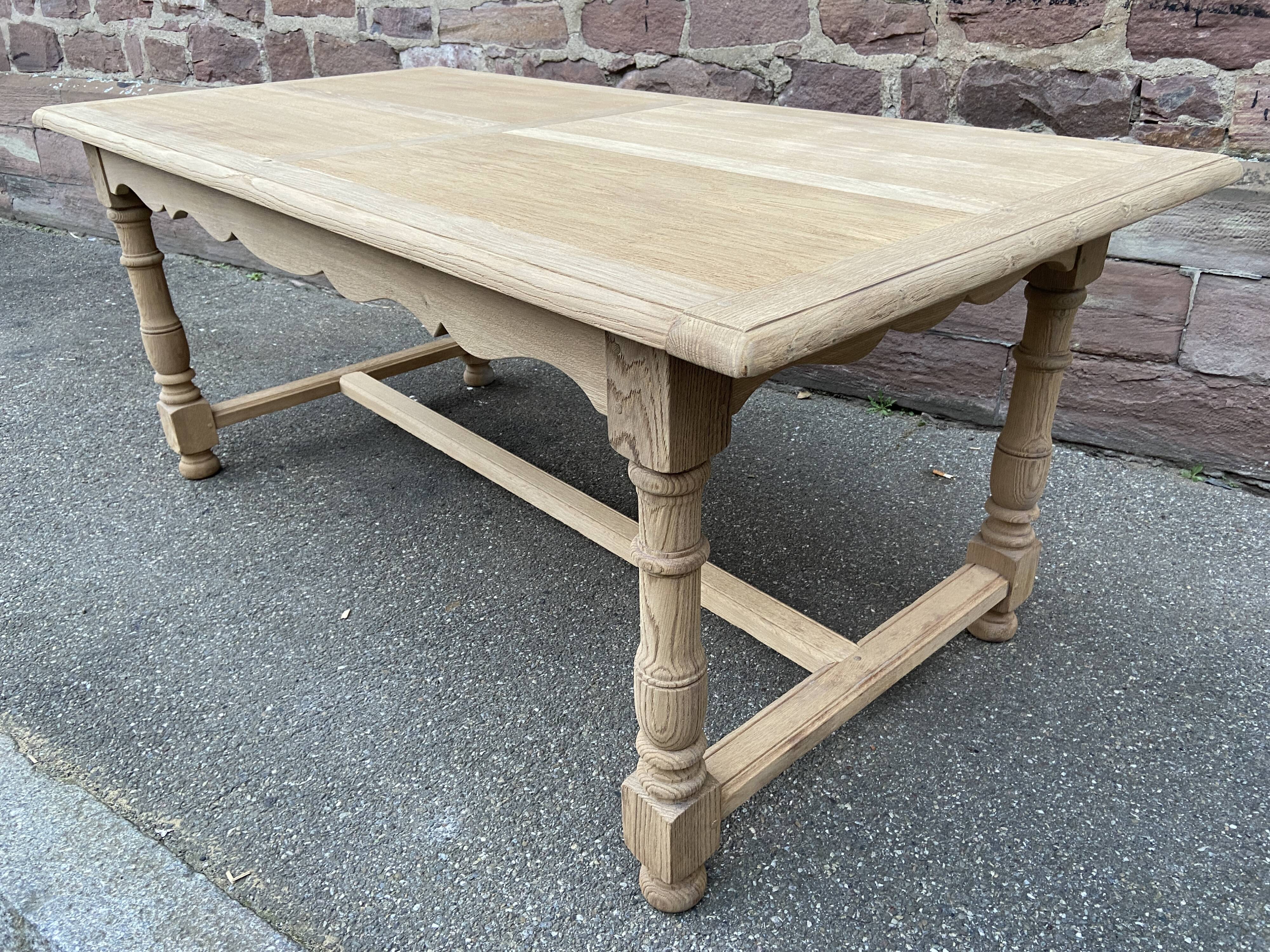 Farmhouse table natural raw oak 50s