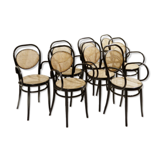 Ensemble de 8 chaises de salle à manger du début du siècle