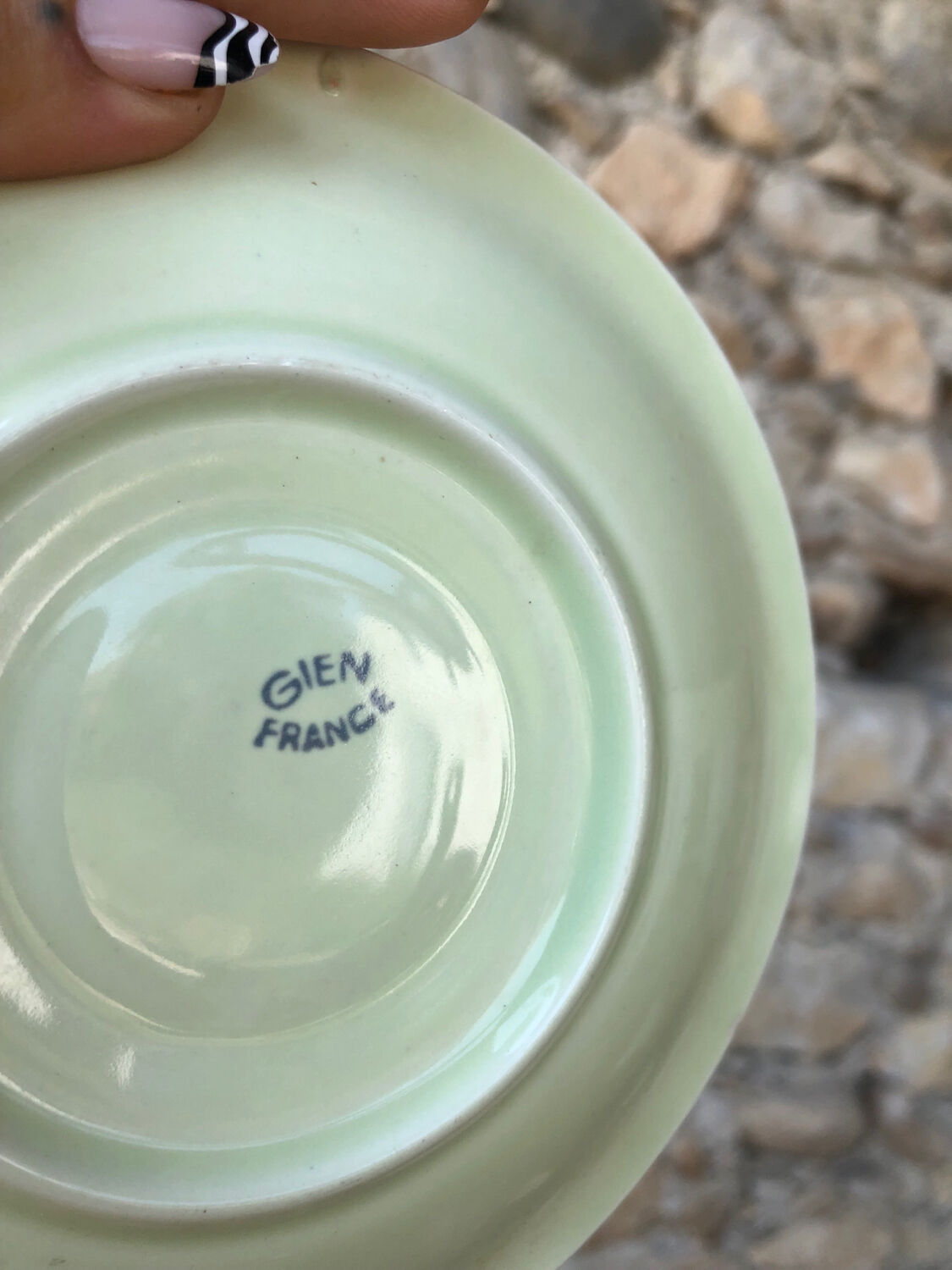 Cups + saucers • Gien, vintage pastel series