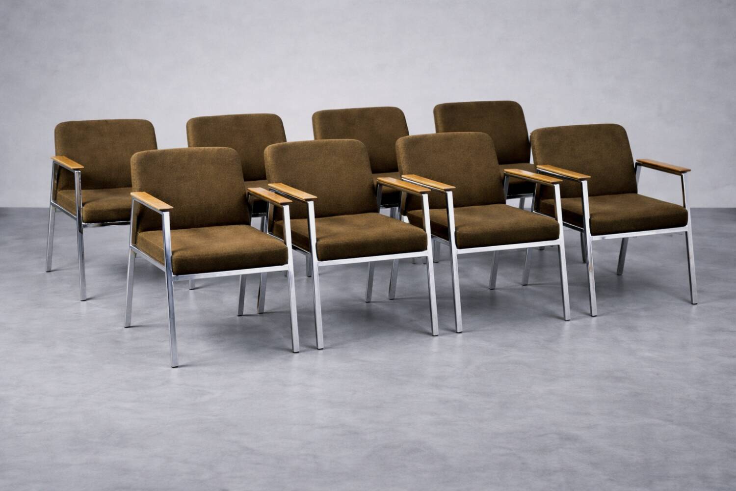 Vintage Mid-Century Modern German Brown Conference Chair from Drabert, 1970