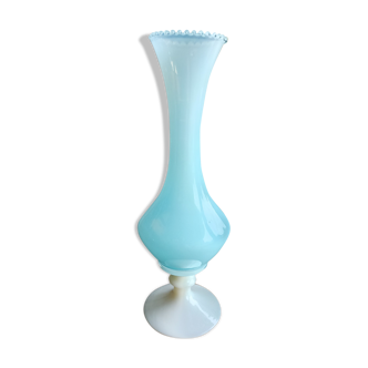 Blue and white Opaline vase from Lorraine