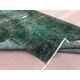 Vintage Hand-knotted Turkish Wool Area Rug Overdyed in Dark Green for Living Room