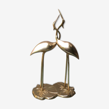 Couple of vintage brass herons