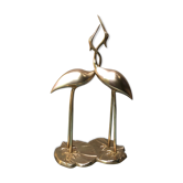 Couple de hérons en laiton vintage