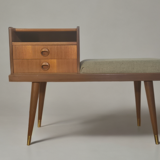 Teak telephone bench, Vintage Scandinavian 1960s