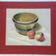 Tableau Pastel jarre et pommes