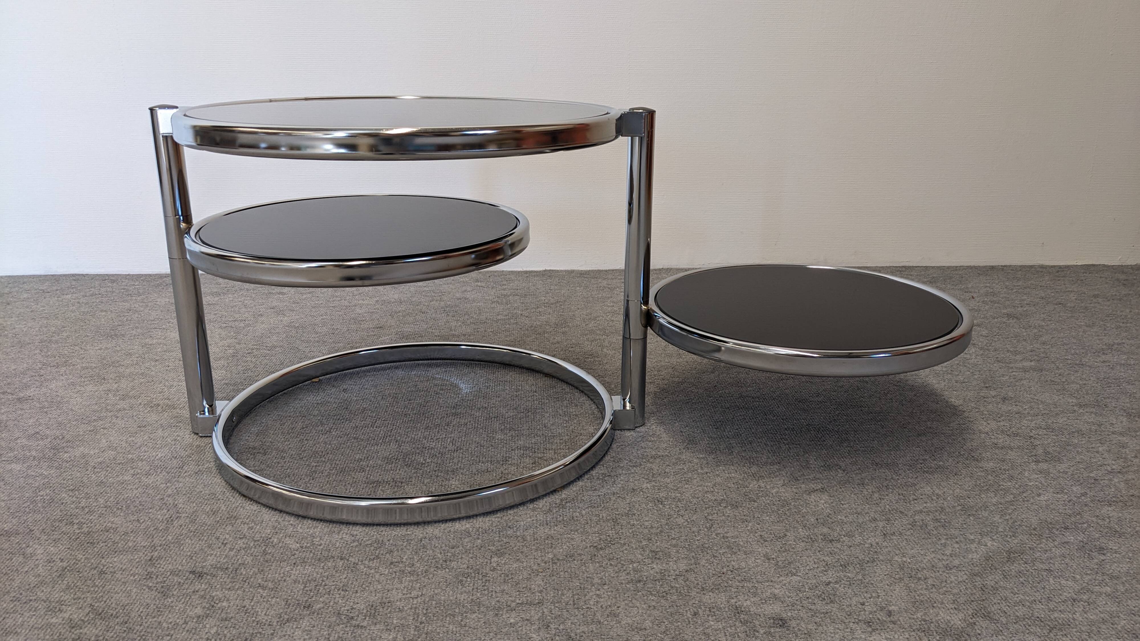 Space Age 3-tier coffee table by Leitmotiv-Swivel, Netherlands circa 1970