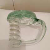 Transparent blown glass candle holder