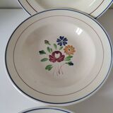 Trio of K&G Lunéville soup plates – Chantilly model, hand-painted