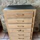Chest of drawers with 6 drawers in matte cast iron colour.