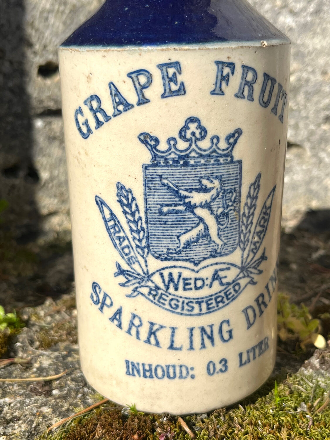 French stoneware grapefruit sparkling drink bottles