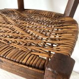 Rattan cane wooden chair
