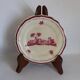 Gien "Pink Landscape" original service: 2 cake plates + 8 dessert plates