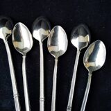Box of 6 ice cream spoons, mazagran in silver metal "Russian style"