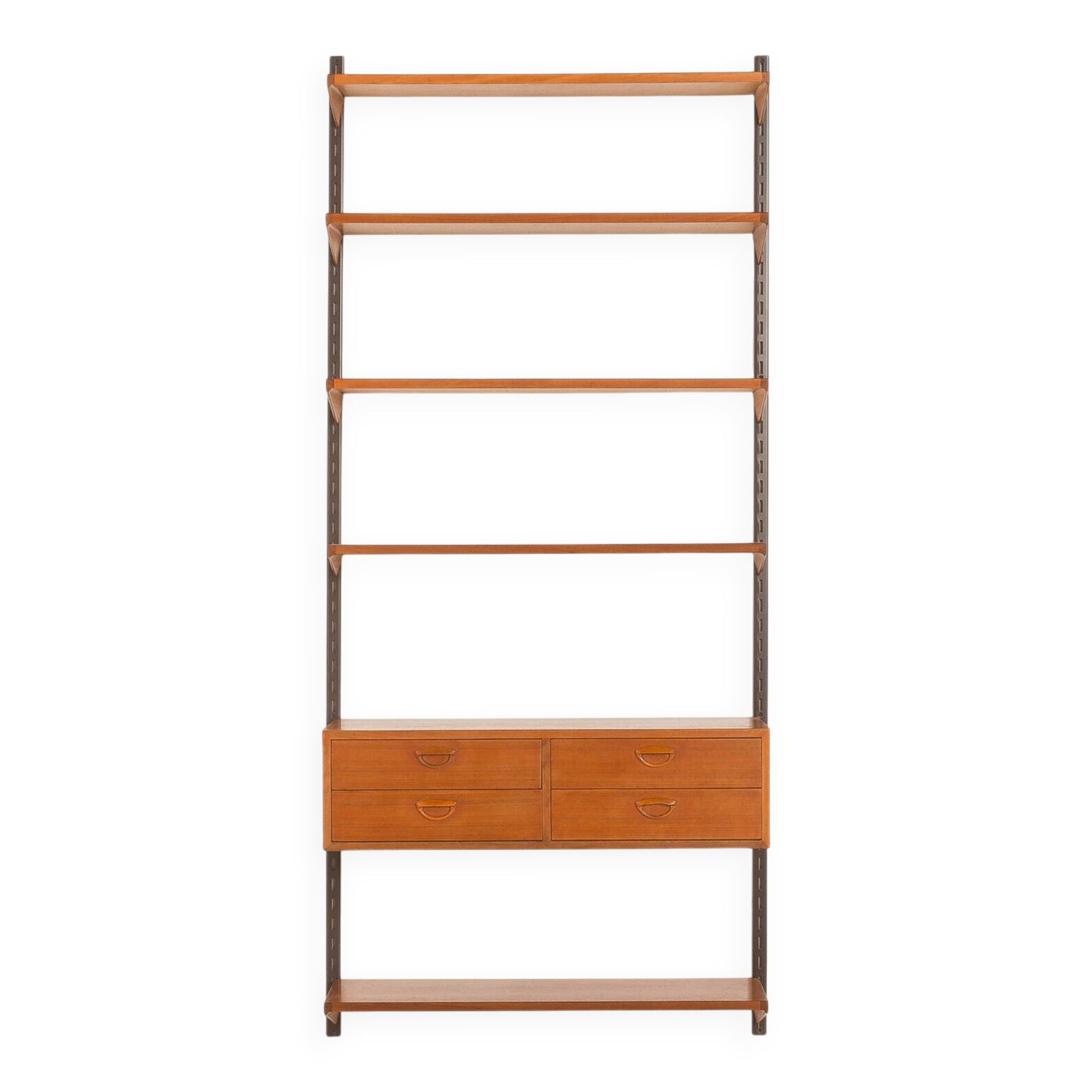 Kai Kristiansen teak wall unit with a console for FM Mobler, 1960s