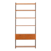 Teak wall unit with console by Kai Kristiansen for FM Mobler, 1960s.