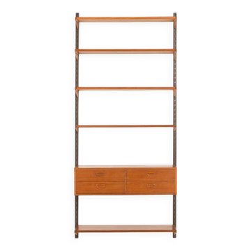 Teak wall unit with console by Kai Kristiansen for FM Mobler, 1960s.