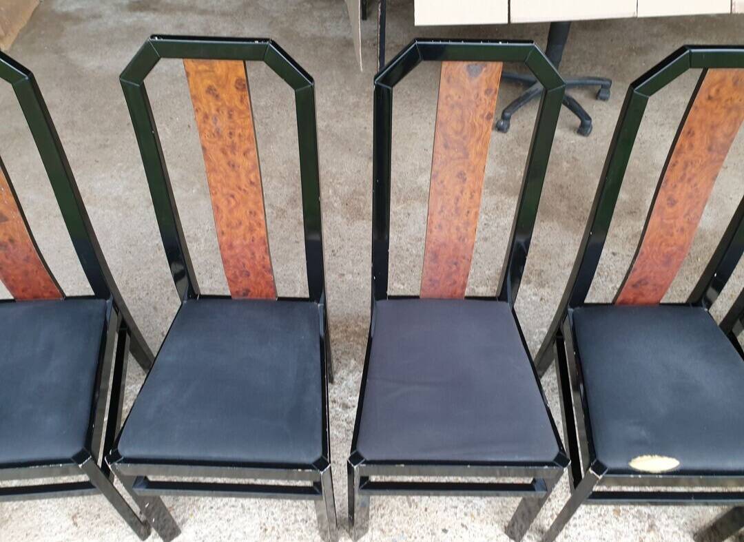 6 chaises vintage en bois noir