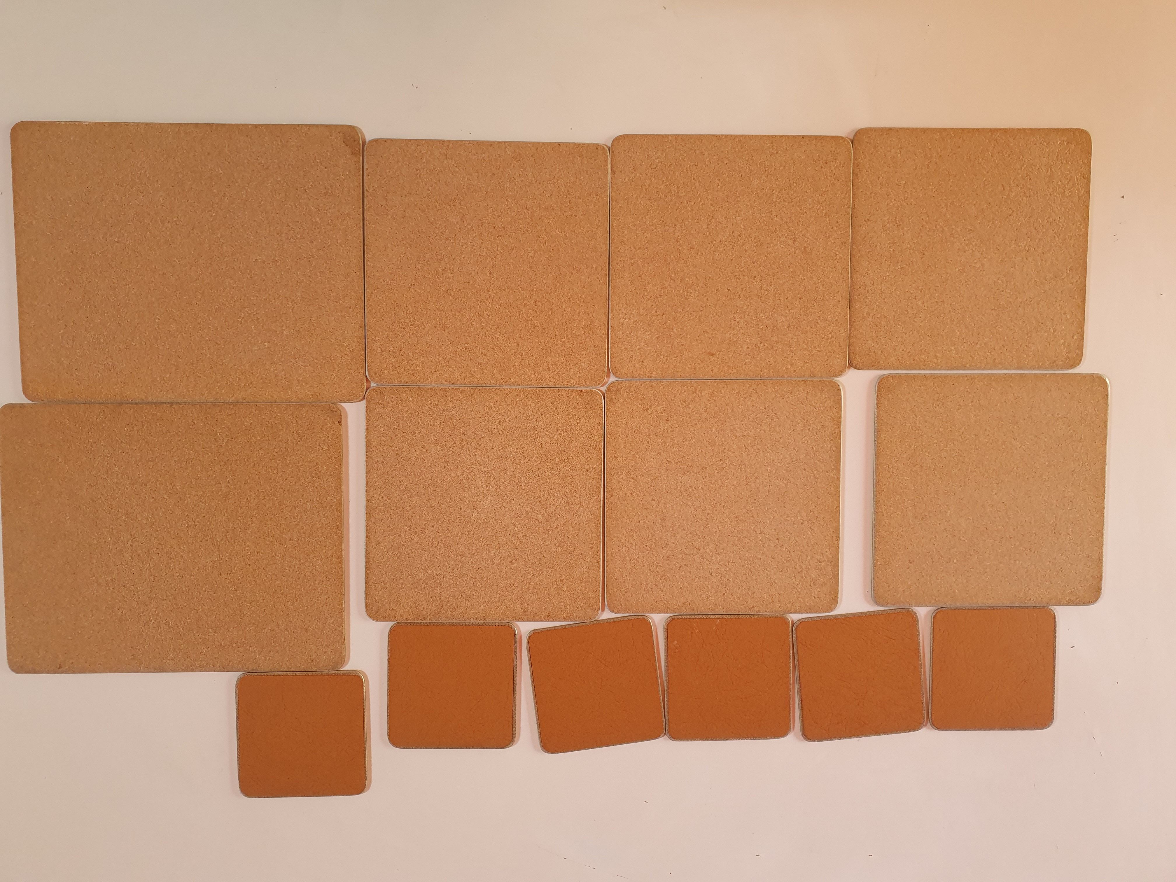 Set of 6 coasters, 6 plates coasters and 2 vintage pimpernel acrylic trivets