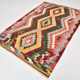 Tapis Kilim tribal tissé à la main 5x7, 155x232Cm