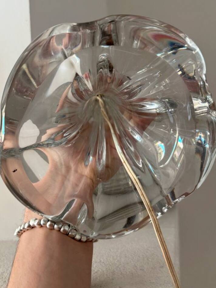 DAUM lamp base Nancy France in signed crystal – 30 cm