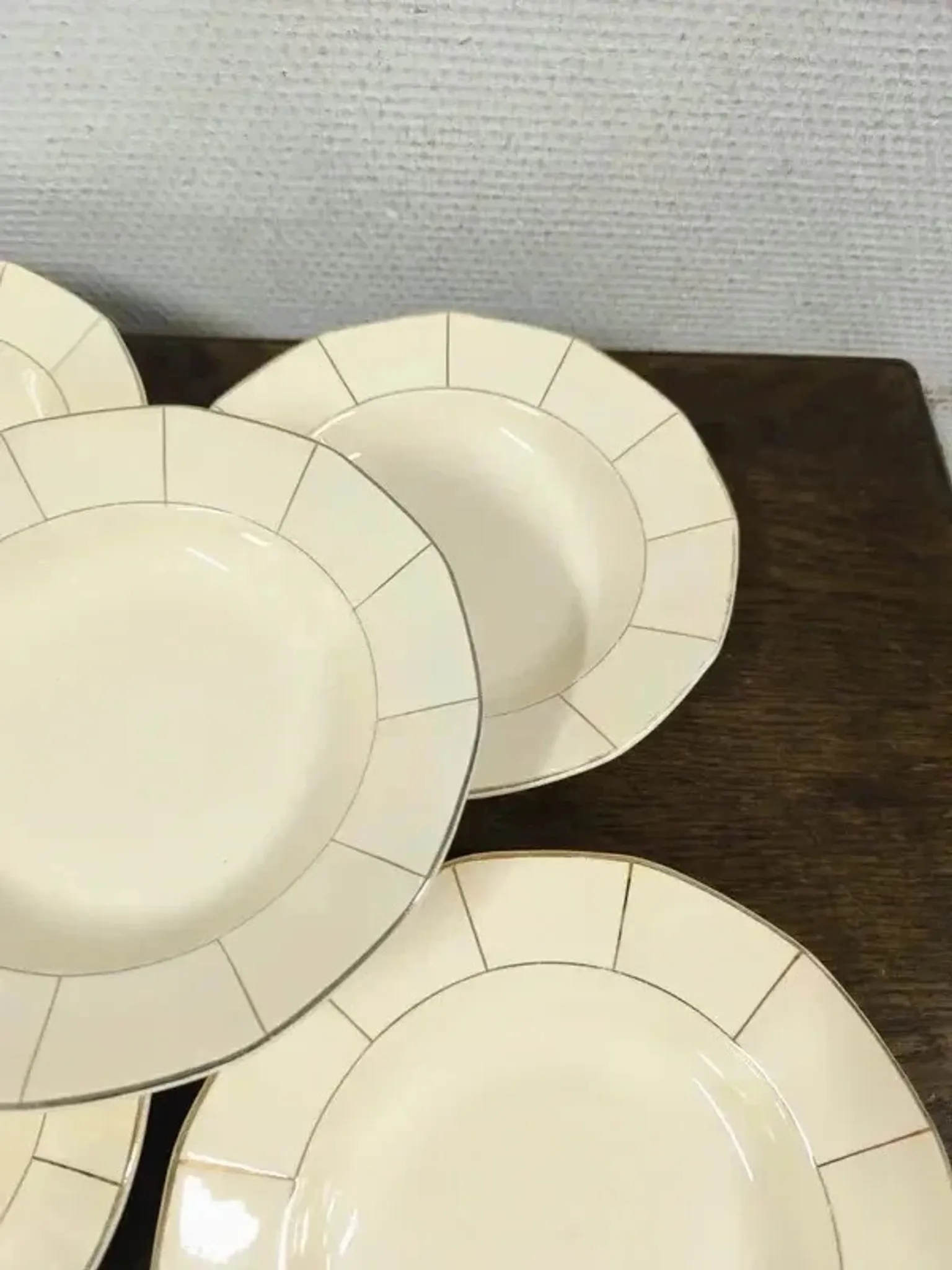 Set of 5 vintage Sarreguemines deep plates (Decor 5094) - Ø 23 cm