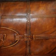 Fendi canapé in embossed crocodile leather, hand-patinated and dyed.