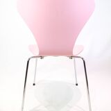 Set of 6 Series 7 chairs - Model 3107 - Series 7 chair - lacquered in pink - Arne Jacobsen - Fritz Hansen.