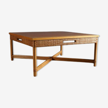 Bamboo and rattan coffee table by Gasparucci Italo, Italy 1970s