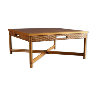 Bamboo and rattan coffee table by Gasparucci Italo, Italy 1970s