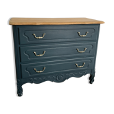Louis xv style chest of drawers in solid oak, renovated