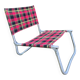 Vintage plaid folding low chair