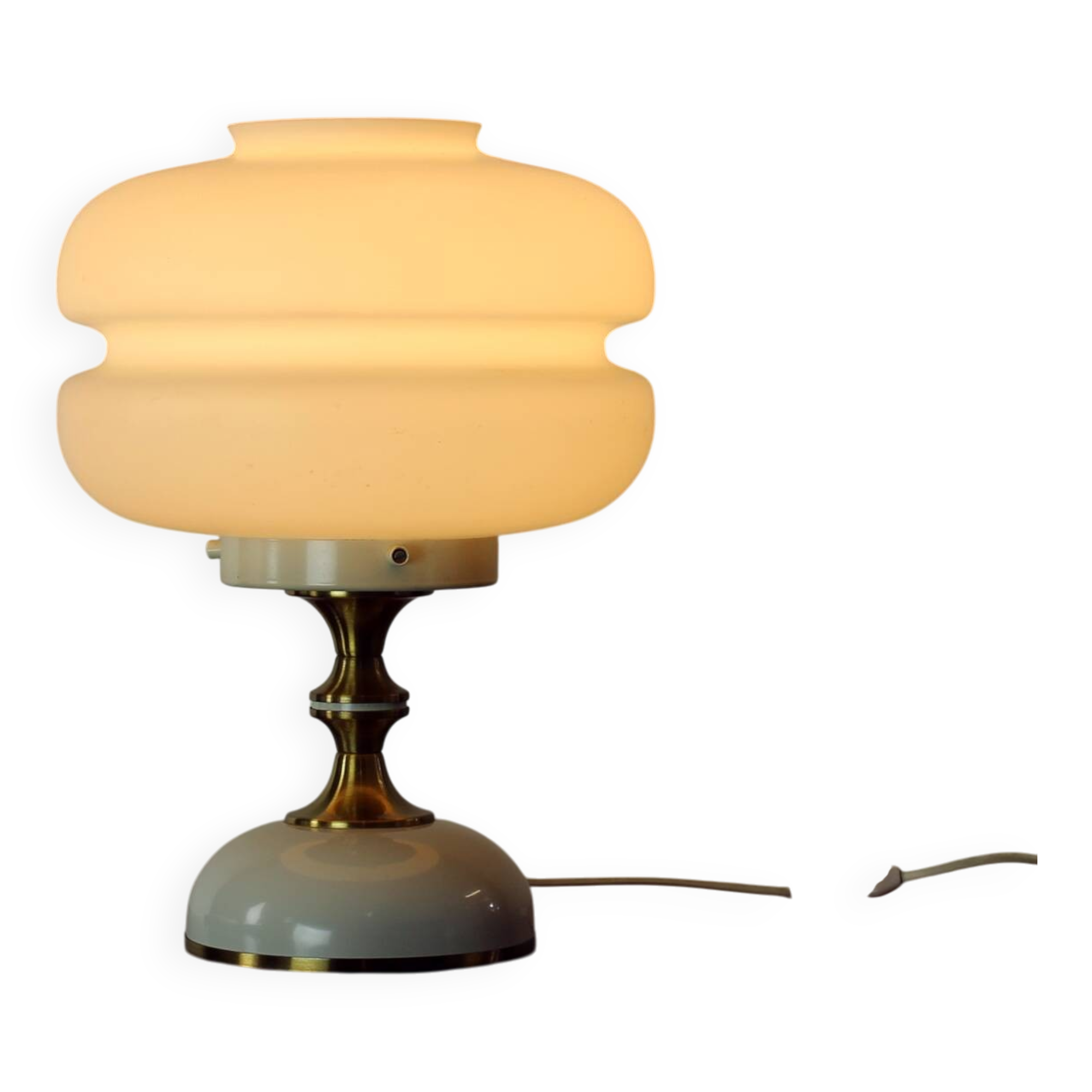 Space Age table lamp in metal and glass by Napako, Czechoslovakia, 1970s