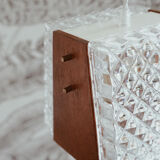 Scandinavian teak and glass pendant light 🌿 Vintage