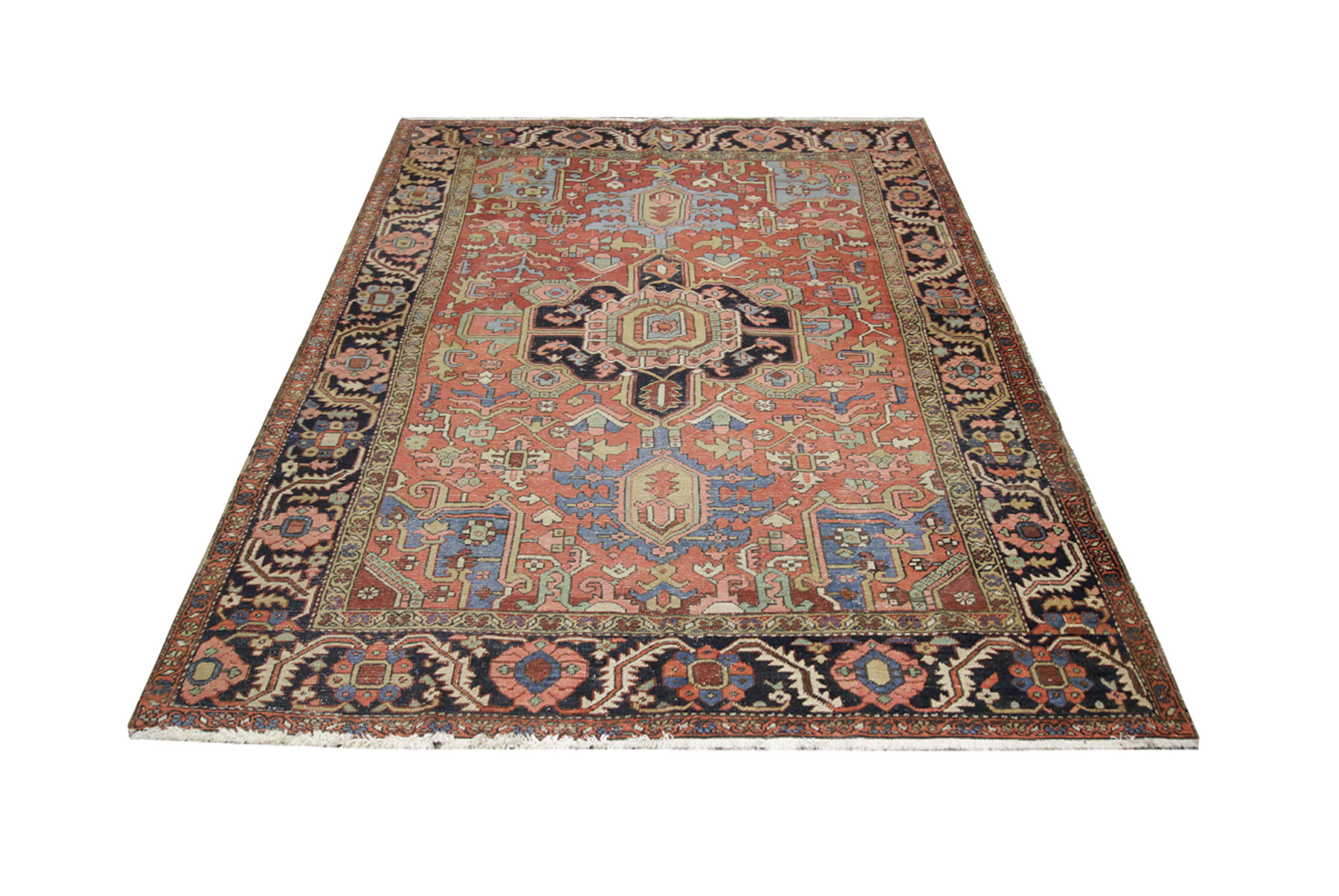 Handmade Persian Heriz Carpet, Large Tribal Wool Rug- 280x220cm